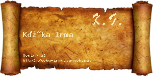 Kóka Irma névjegykártya