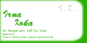 irma koka business card